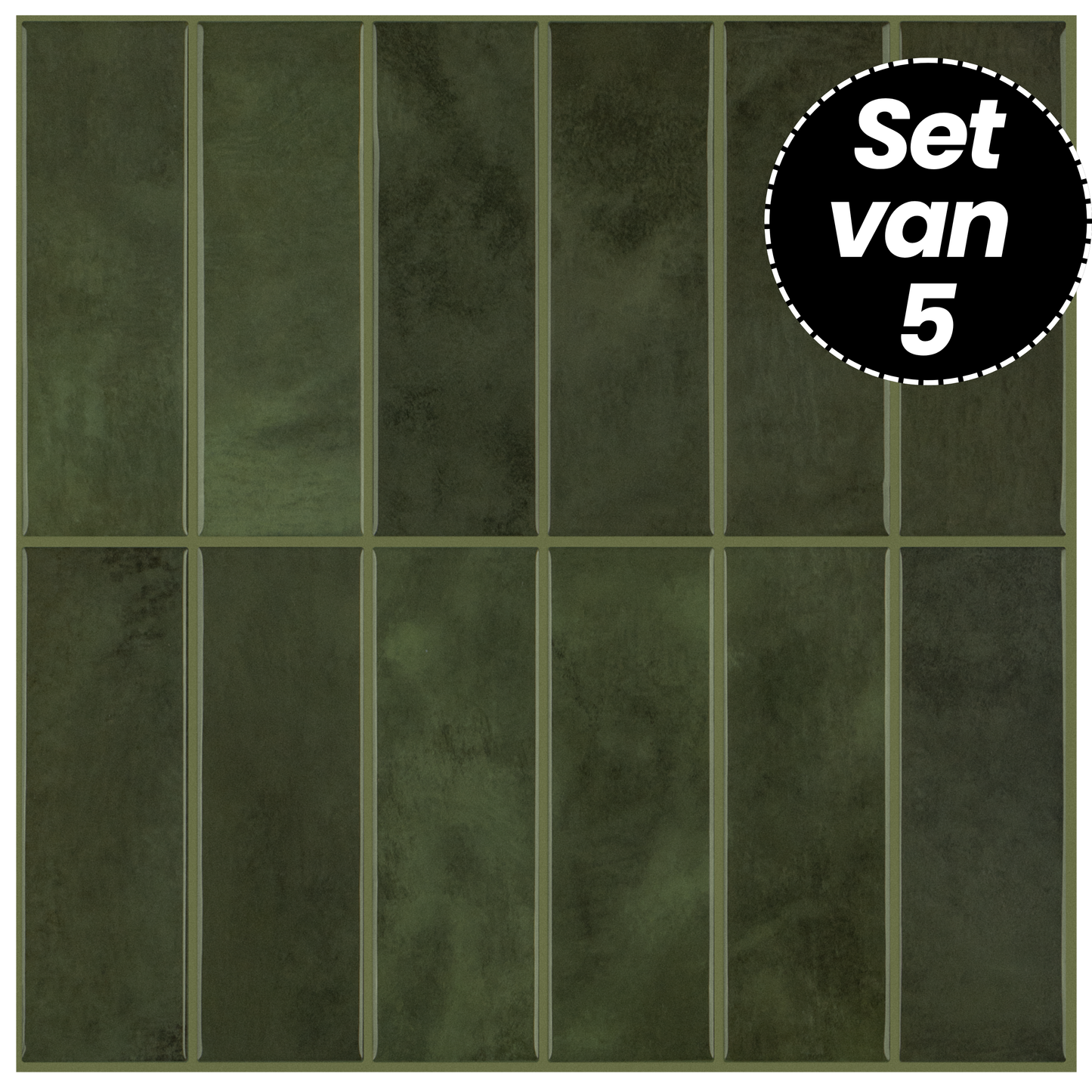 Klebefliesen – Moroccan Green - 30,5 x 30,5 cm - 5er-Set