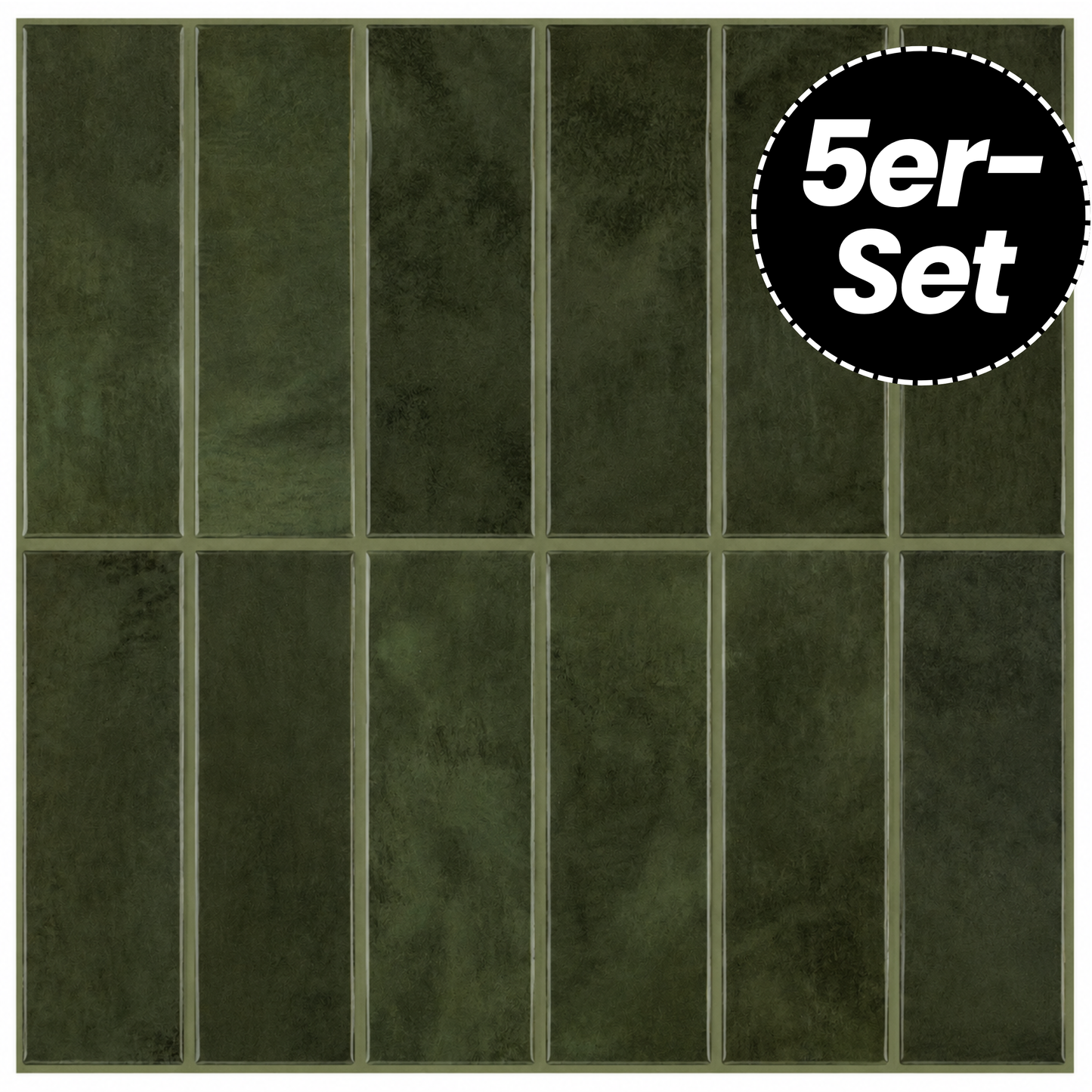 Klebefliesen – Marokkanisches Grün - 30,5 x 30,5 cm - 5er-Set