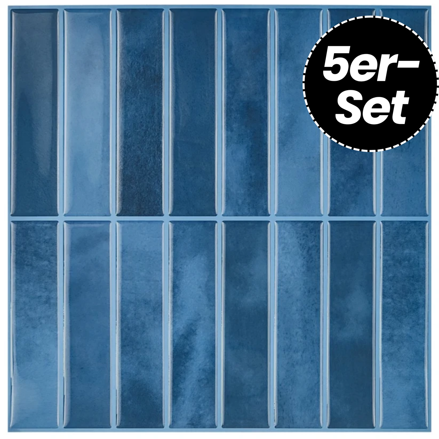 Klebefliesen – Tiefblau - 25,4 cm x 25,4 cm - 5er-Set