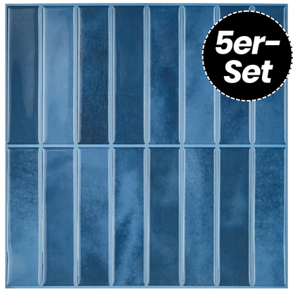 Klebefliesen – Tiefblau - 25,4 cm x 25,4 cm - 5er-Set