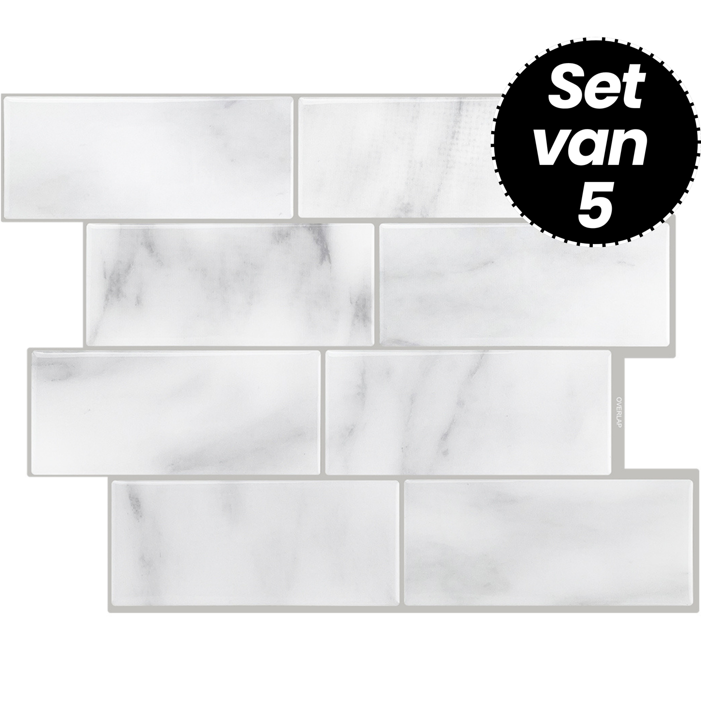 Klebefliesen – Marble Madrid - 29,4 x 21,2 cm - 5er-Set
