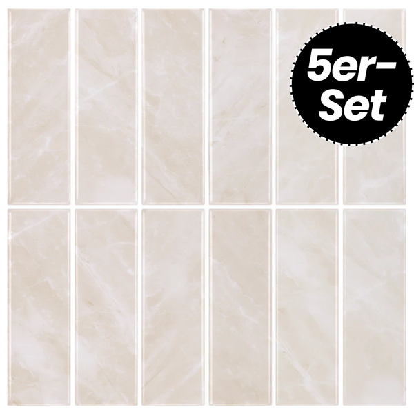 Klebefliesen – Cairo Beige - 30,5 x 30,5 cm - 5er-Set