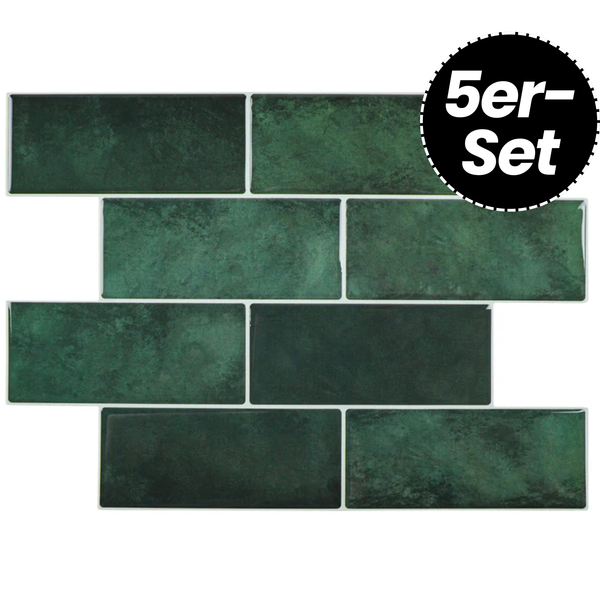 Klebefliesen – Olivgrün - 29,4 x 21,2 cm - 5er-Set