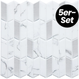 Klebefliesen – Dubai White - 30,5 x 30,5 cm - 5er-Set