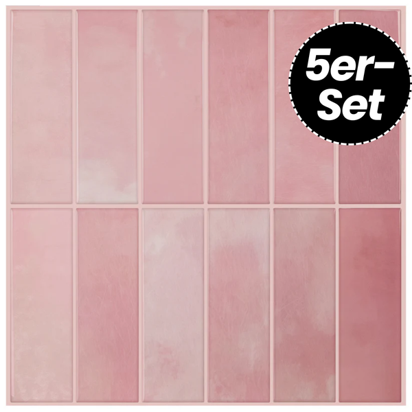 Klebefliesen – Kirschrosa- 30,5 x 30,5 cm - 5er-Set