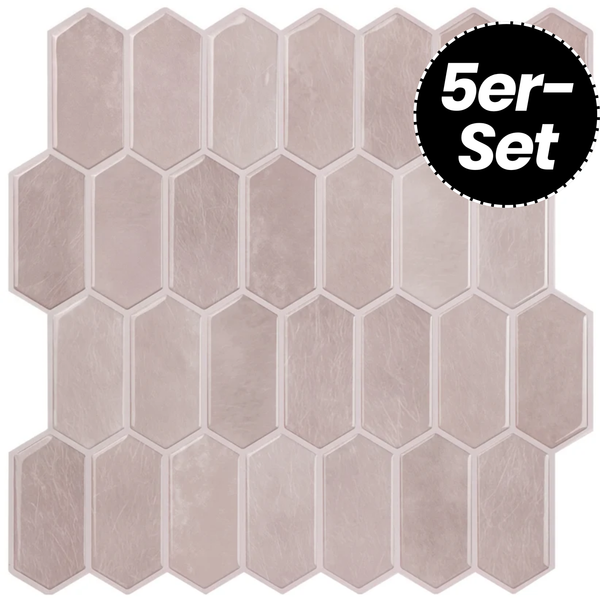 Klebefliesen – Marrakesh Blush - 30,5 x 30,5 cm - 5er-Set