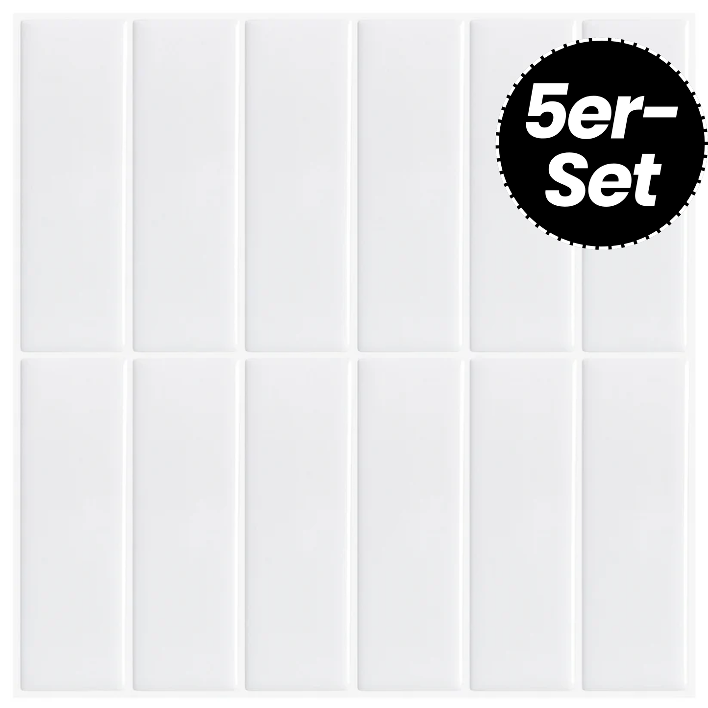 Klebefliesen – Alta White - 30,5 x 30,5 cm - 5er-Set