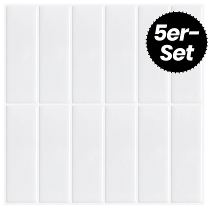 Klebefliesen – Alta White - 30,5 x 30,5 cm - 5er-Set