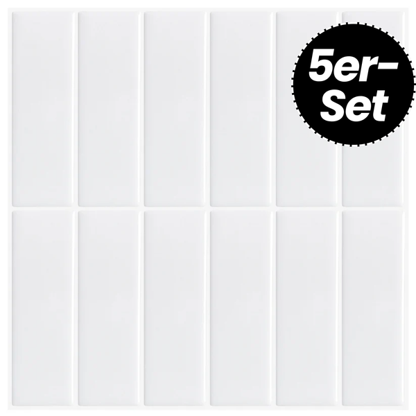 Klebefliesen – Alta White - 30,5 x 30,5 cm - 5er-Set
