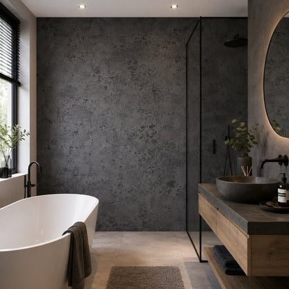Selbstklebende Tapete - Dunkle Beton - 60 cm x 10 m - Matt