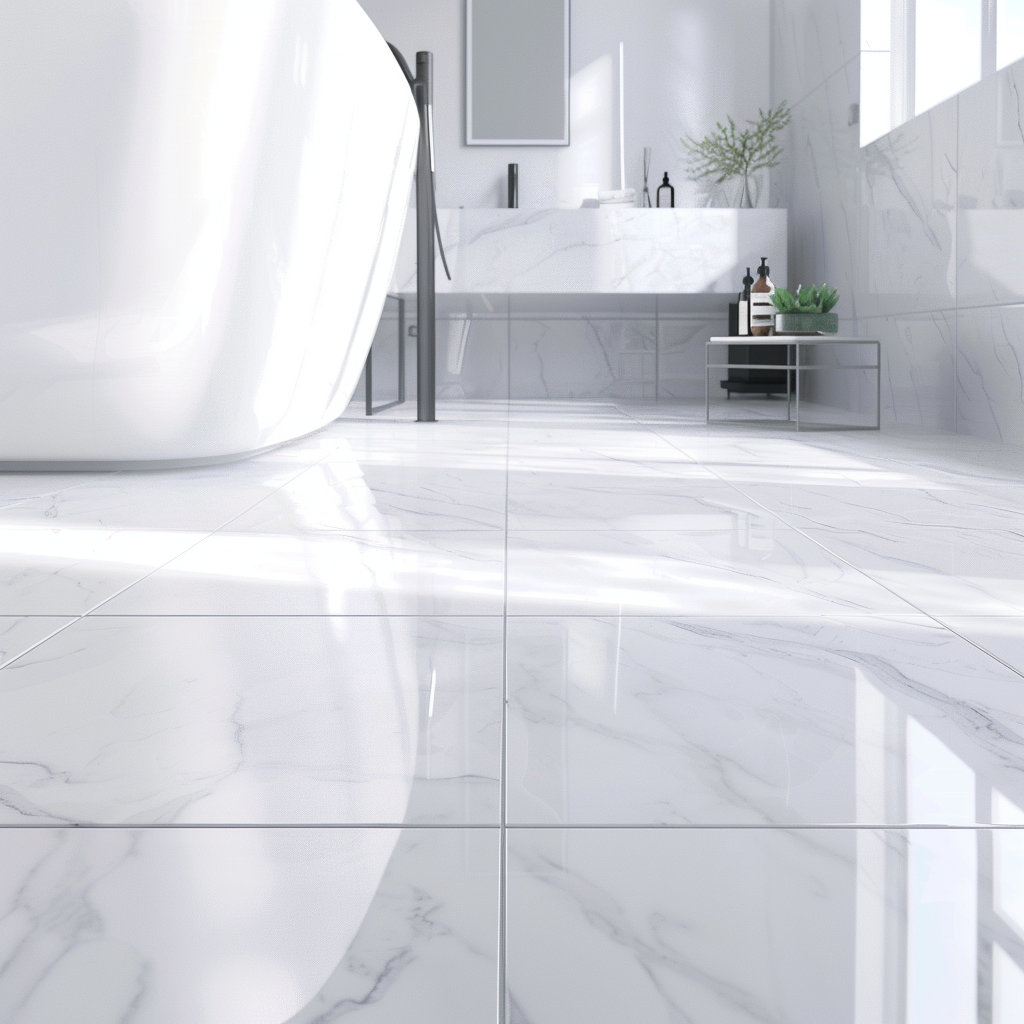 Selbstklebende Bodenfliesen - Calm Calacatta White - 30,5 x 30,5 cm