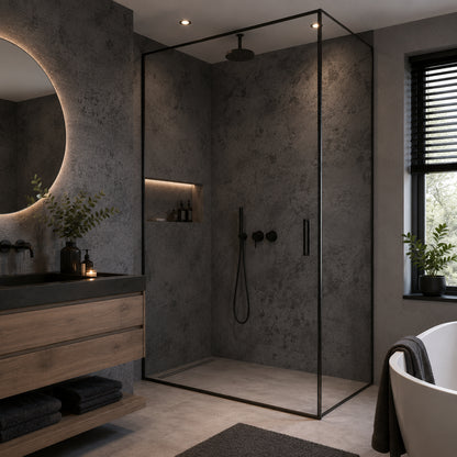 Selbstklebende Tapete - Dunkle Beton - 60 cm x 10 m - Matt