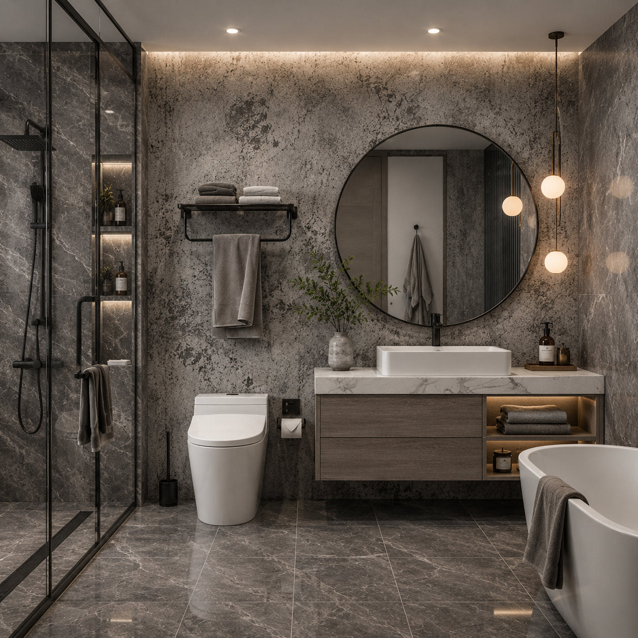Selbstklebende Tapete - Helle Beton - 60 cm x 10 m - Matt