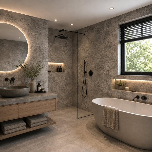 Selbstklebende Tapete - Helle Beton - 60 cm x 10 m - Matt