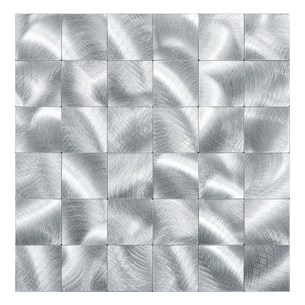 Selbstklebende Fliesen - Brushed Silver - 30,5 x 30,5 cm