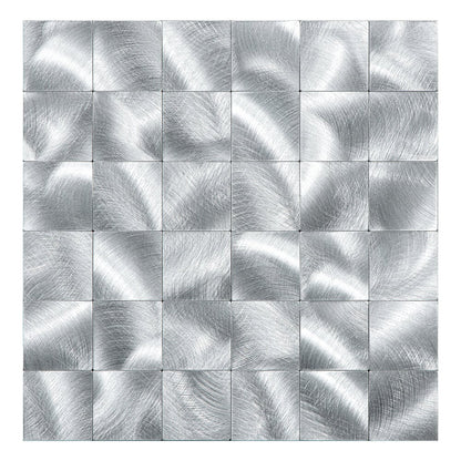 Selbstklebende Fliesen - Brushed Silver - 30,5 x 30,5 cm
