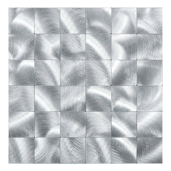 Selbstklebende Fliesen - Brushed Silver - 30,5 x 30,5 cm