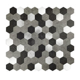 Selbstklebende Fliesen - Hexagon Mixed Black - 28,8 x 28 cm