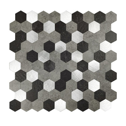 Selbstklebende Fliesen - Hexagon Mixed Black - 28,8 x 28 cm