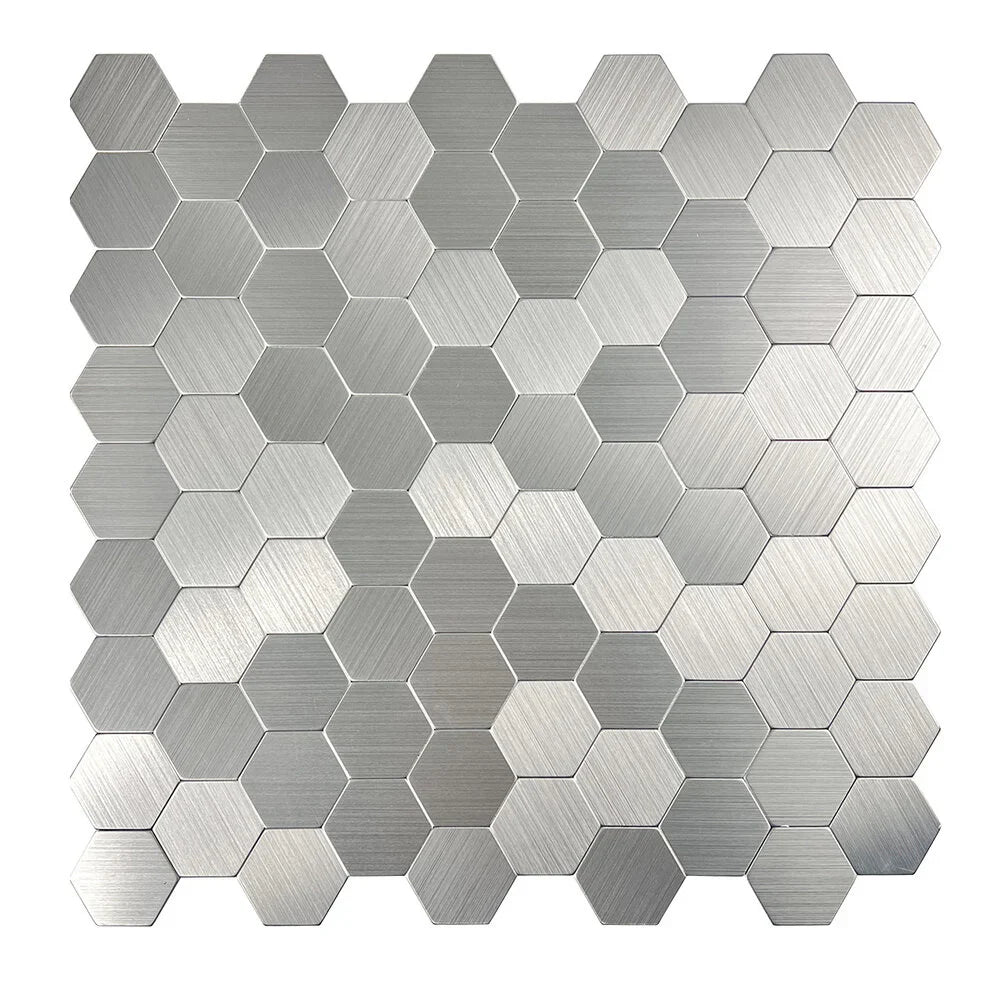 Selbstklebende Fliesen - Hexagon Silver - 29,1 x 28,6 cm