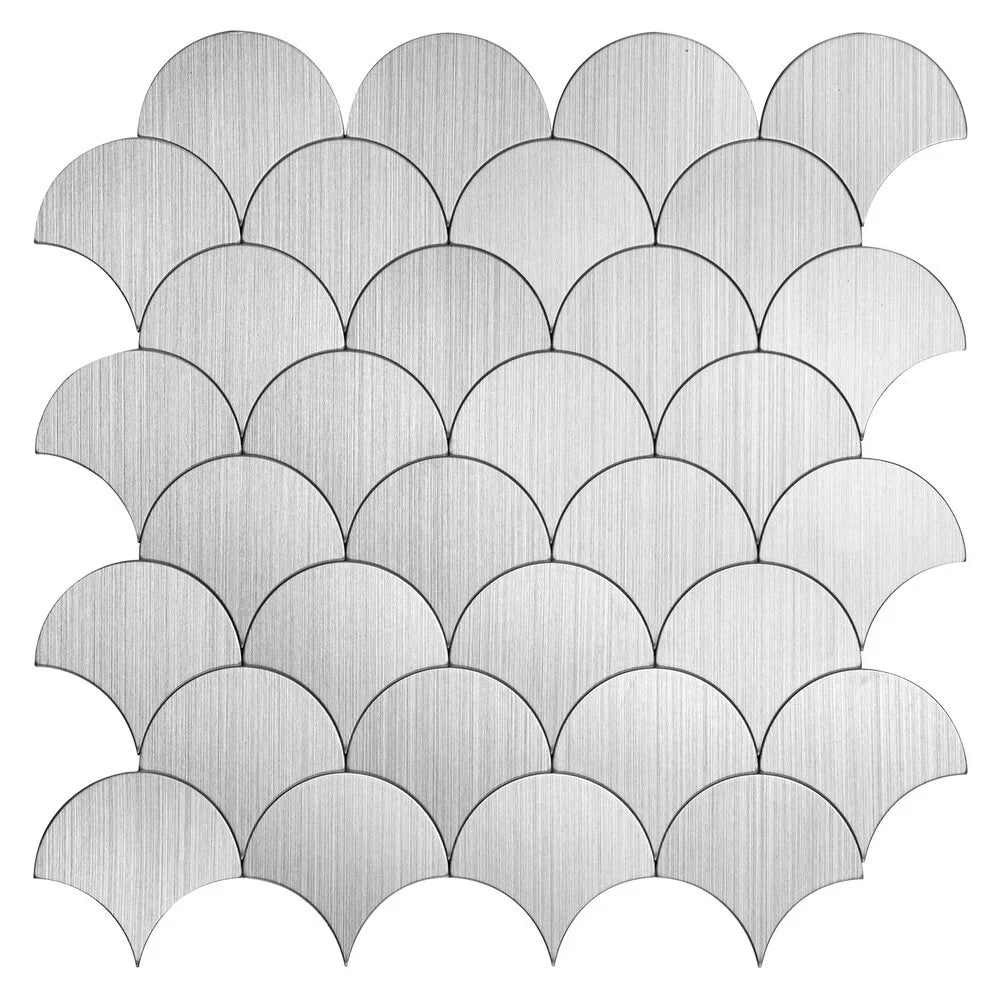 Selbstklebende Fliesen - Shells Silver - 26,6 x 26,6 cm