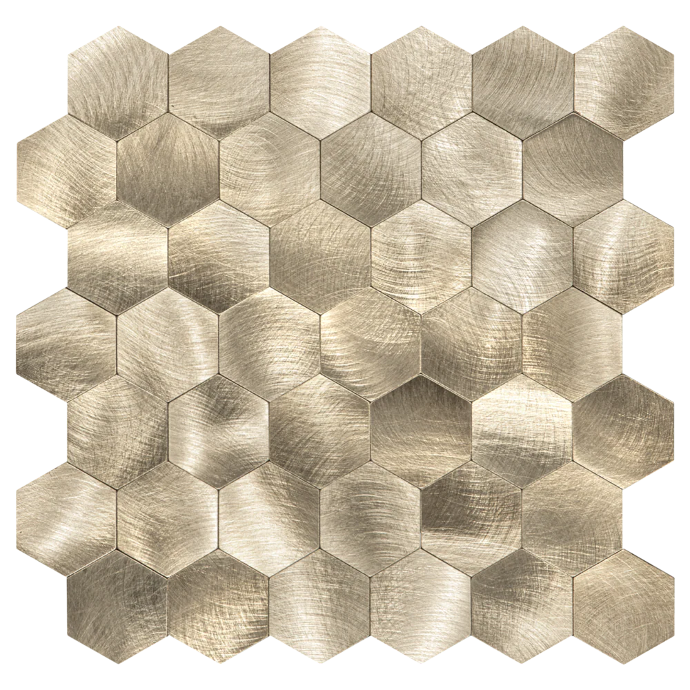 Selbstklebende Fliesen - Hexagon Gold -  29 x 28,8 cm