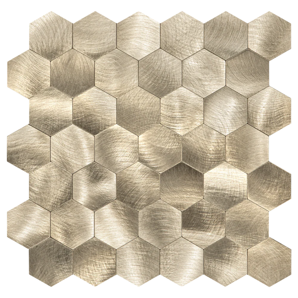 Selbstklebende Fliesen - Hexagon Gold -  29 x 28,8 cm