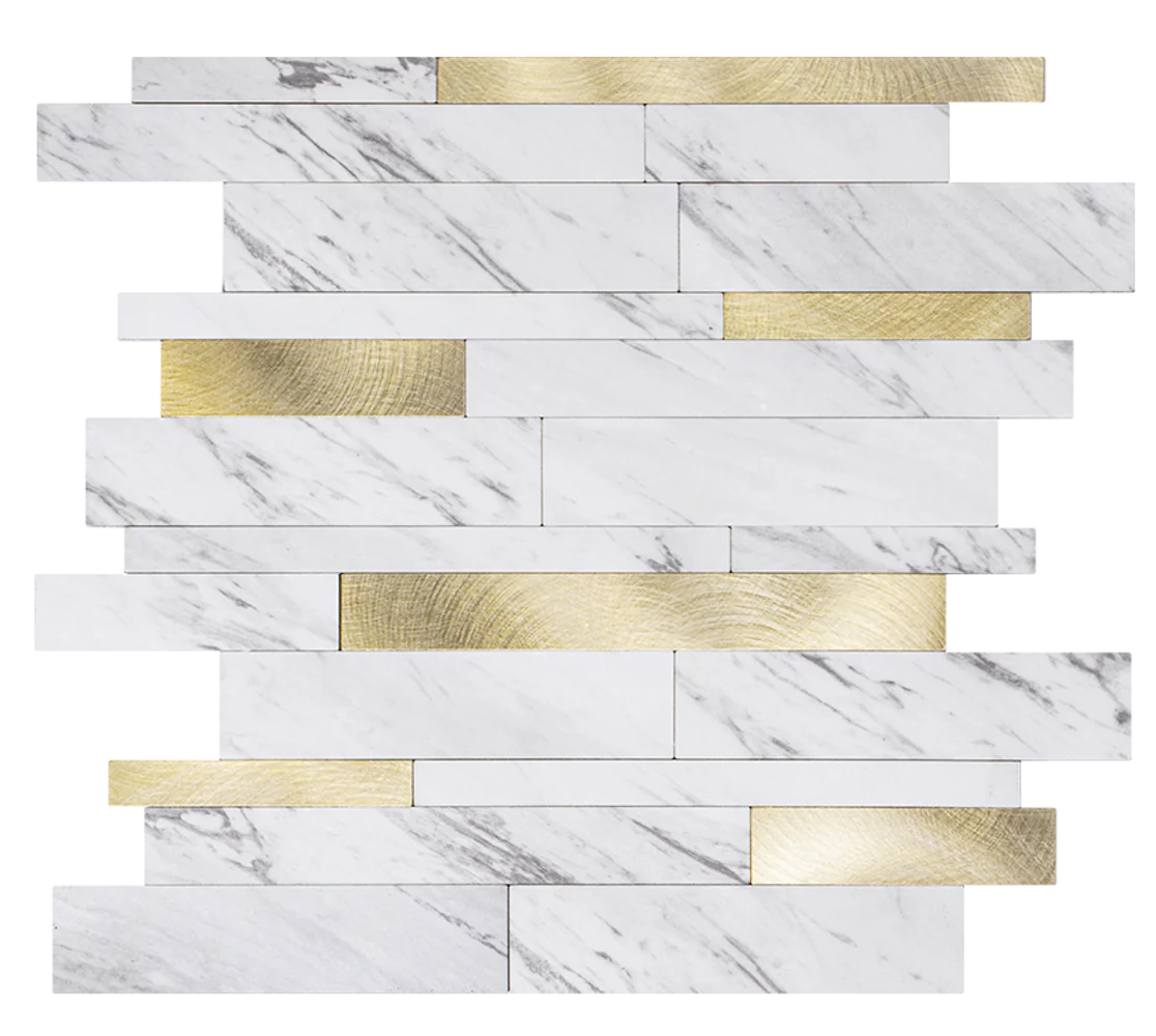 Selbstklebende Fliesen - Rectangle Gold Marmer - 30,3 x 29,8 cm