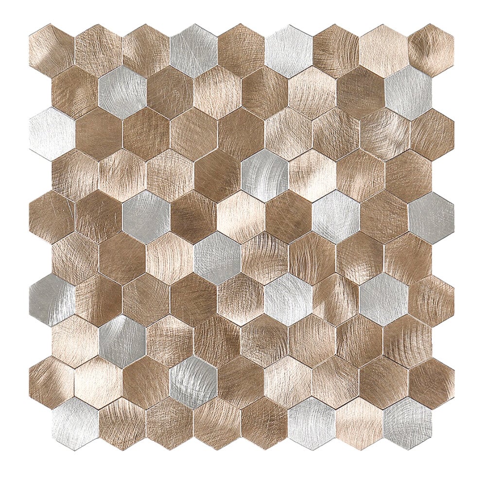 Selbstklebende Fliesen - Hexagon Mixed Bronze-  29,1 x 28,6 cm