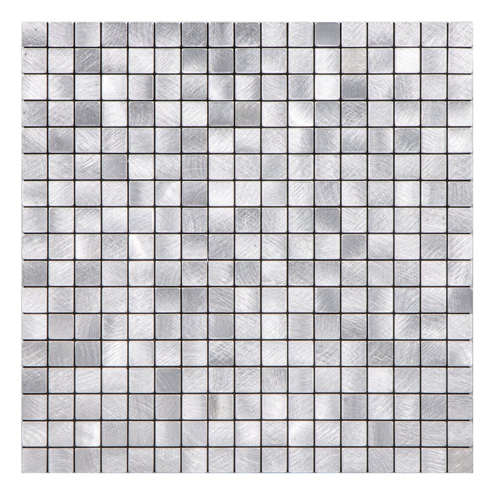 Selbstklebende Fliesen - Squares Silver - 26,5 x 26,5 cm