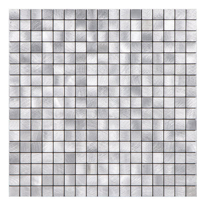 Selbstklebende Fliesen - Squares Silver - 26,5 x 26,5 cm