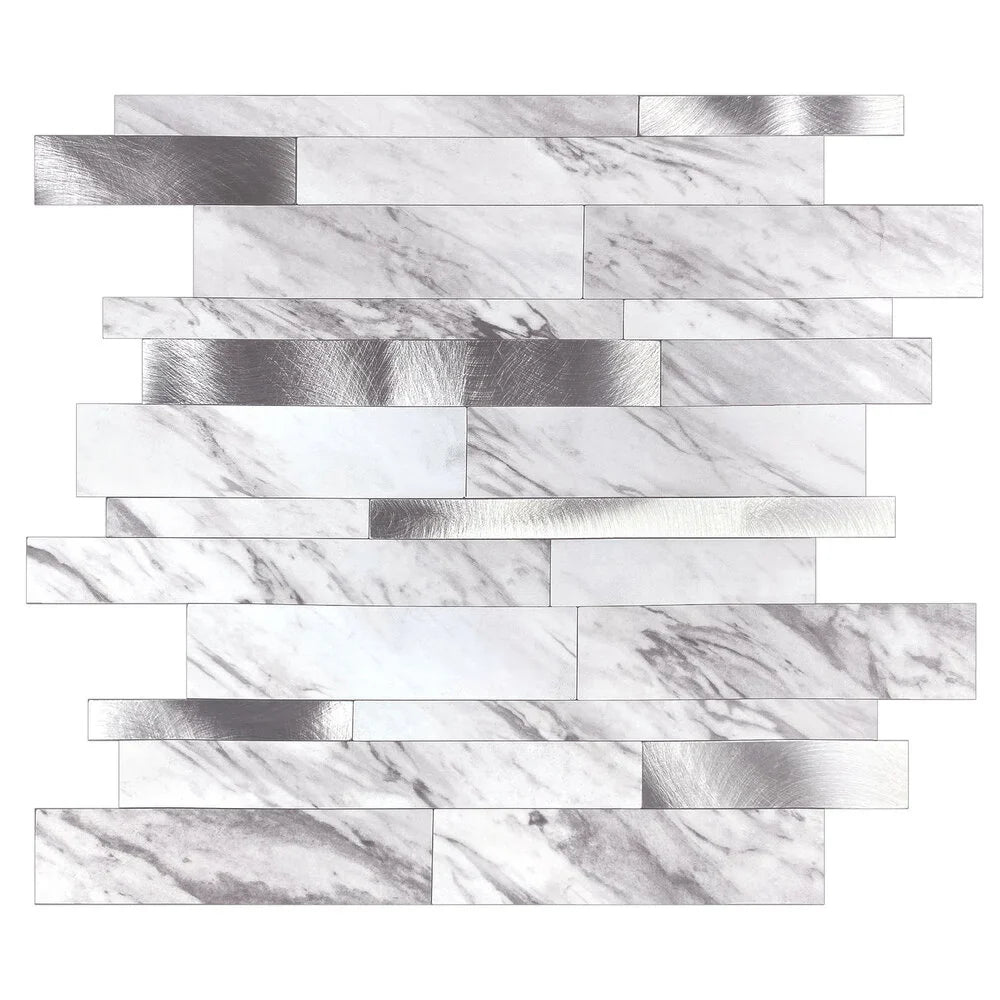 Selbstklebende Fliesen - Rectangle White Marmer - 30,3 x 29,8 cm