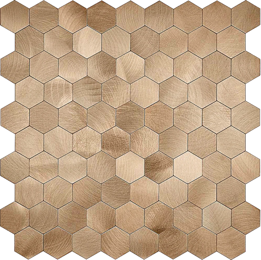 Selbstklebende Fliesen - Hexagon Bronze - 29,1 x 28,6 cm