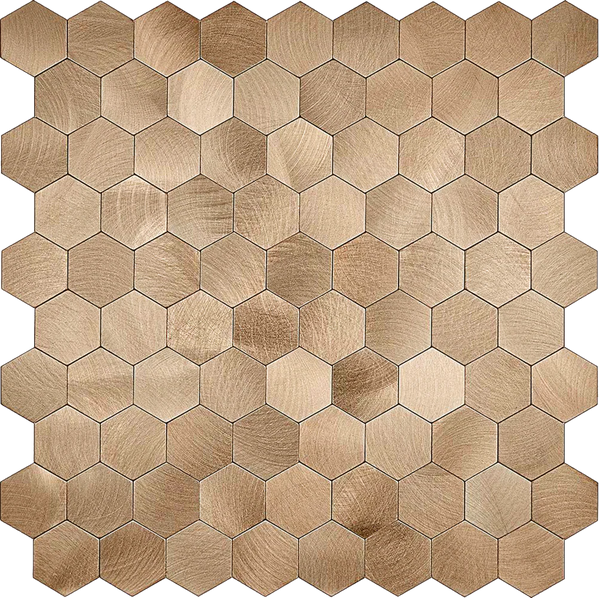 Selbstklebende Fliesen - Hexagon Bronze - 29,1 x 28,6 cm