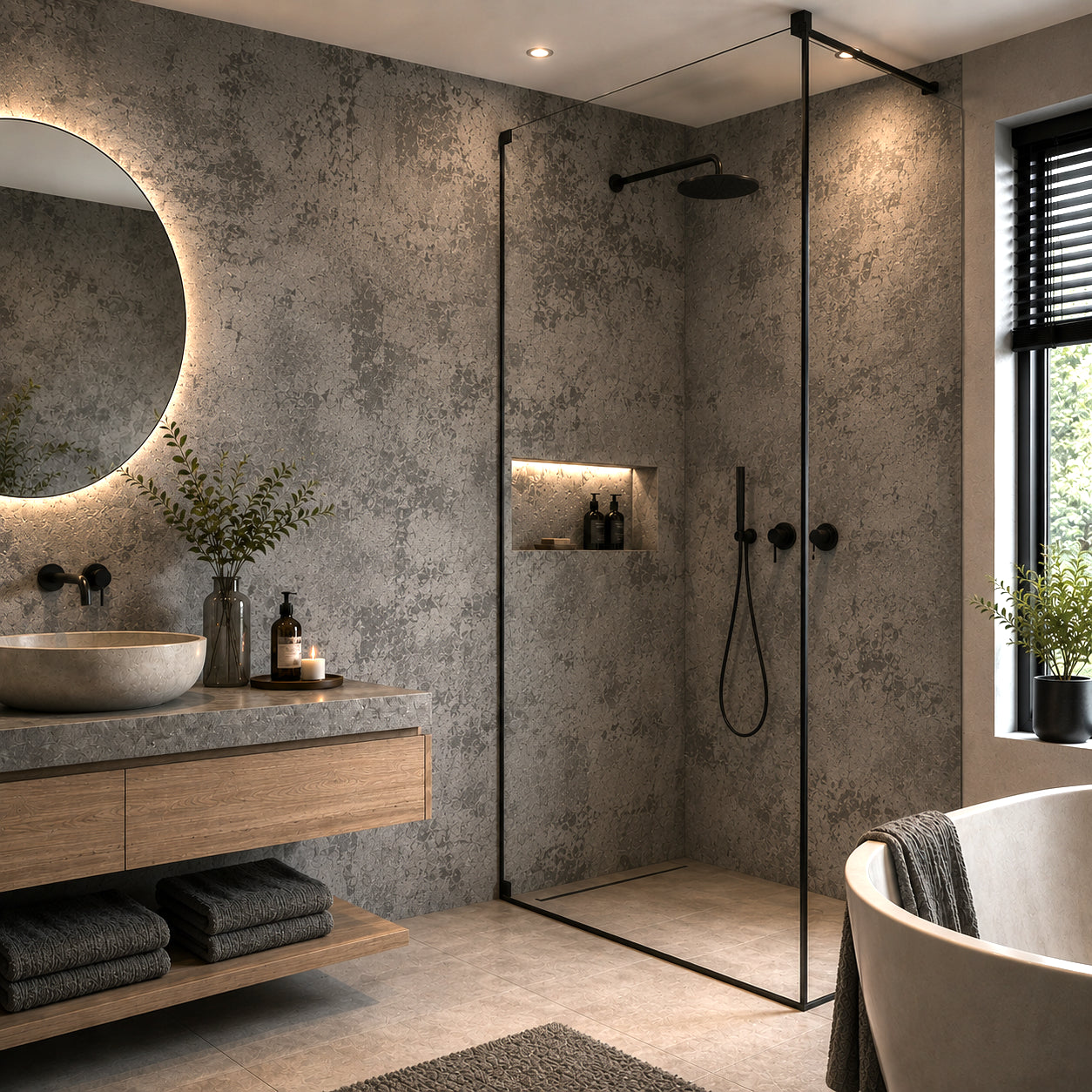 Selbstklebende Tapete - Helle Beton - 60 cm x 10 m - Matt
