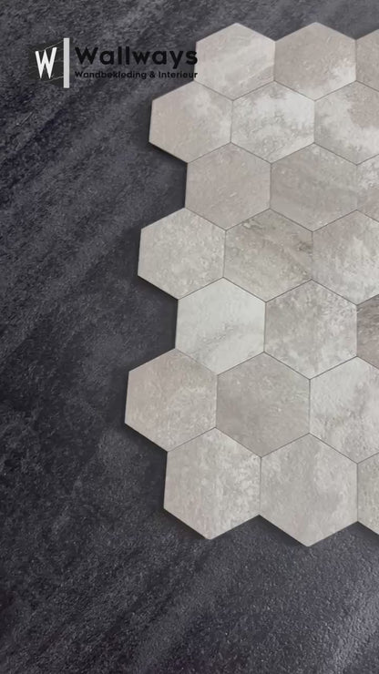Selbstklebende Fliesen - Hexagon Taupe Stone - 29 x 28,8 cm