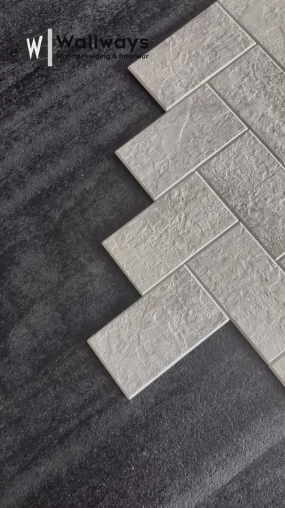 Selbstklebende Fliesen - Visgraat Taupe Stone - 27,2 x 24 cm