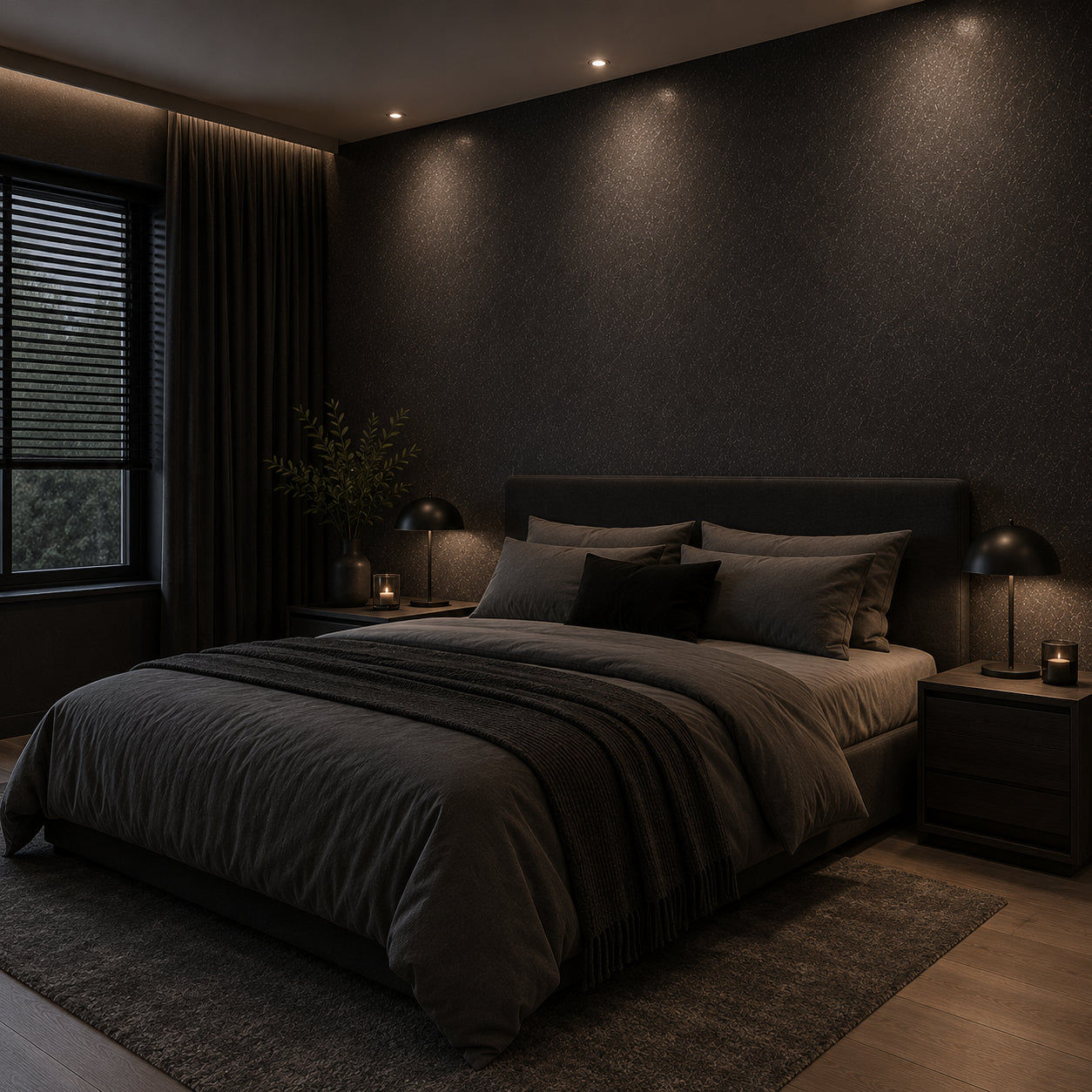 Selbstklebende Tapete - Black Frost - 60 cm x 10 m - Seidenmatt